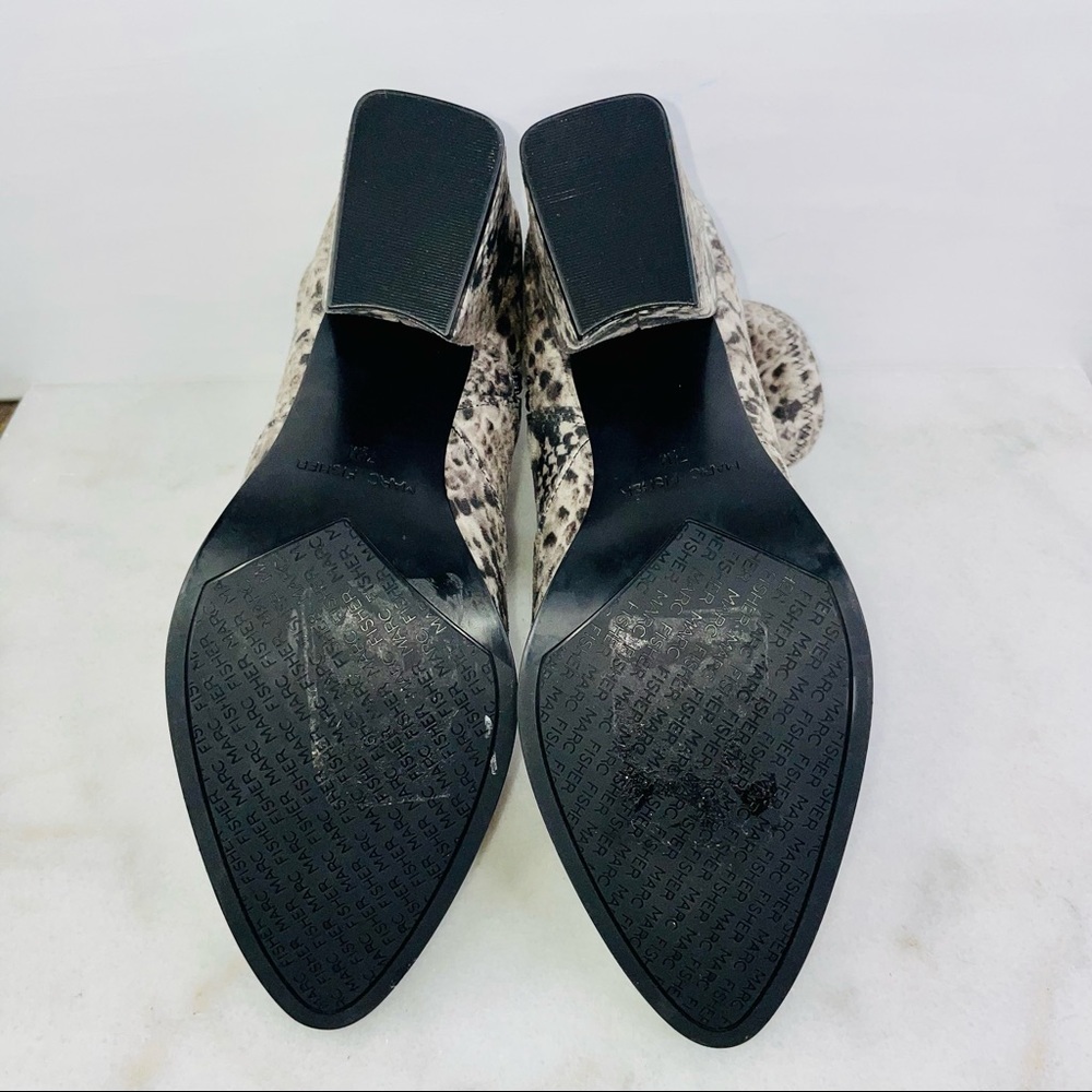 Marc Fisher Snake Print Leave Block Heel Stretch … - image 6